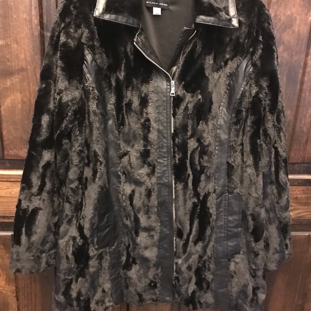 Faux fur/leather coat